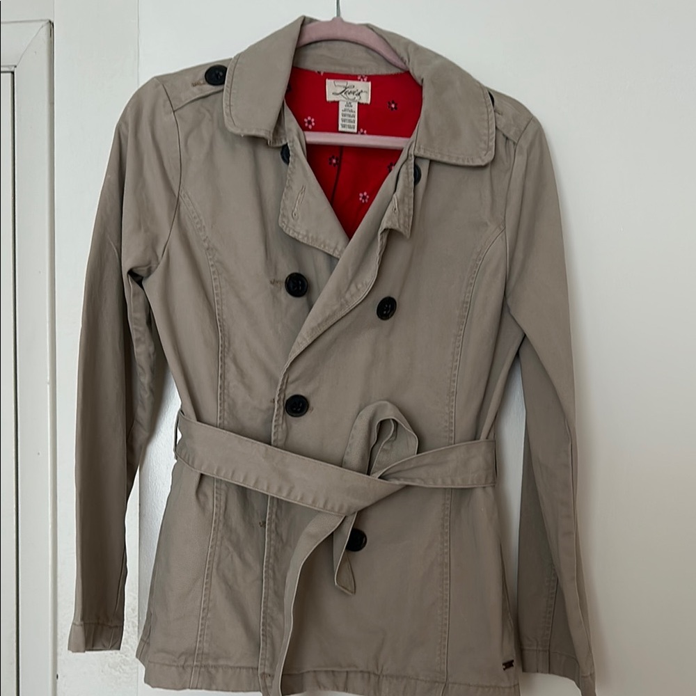 Beige Double-Breasted Trench Coat